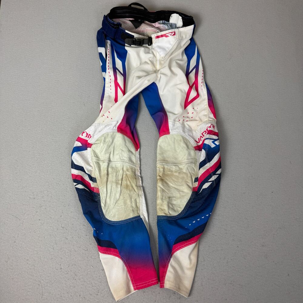 FXR Vapor Air MX Pants Men's Size 30 Blue Pink White Motocross Dirt Bike